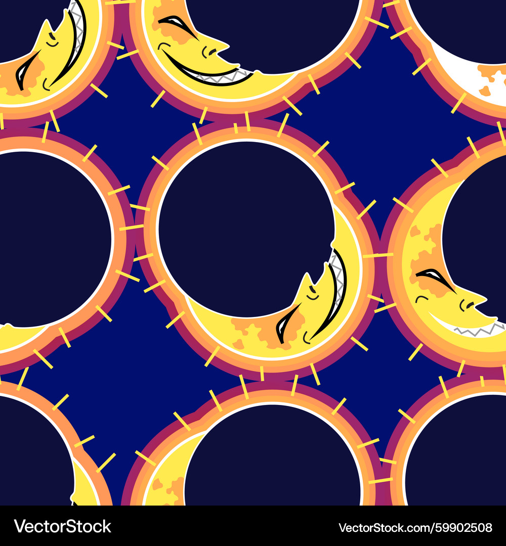 Crescent Moon Eclipse Pattern – Royalty-Free Vector | VectorStock