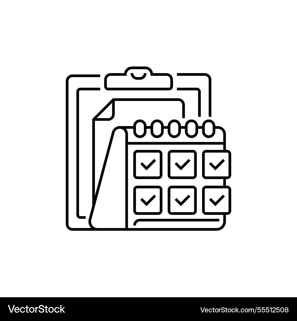 Daily checklist line icon linear style sign vector image