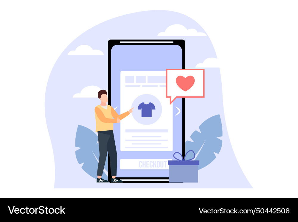 E Commerce Flat Design Royalty Free Vector Image