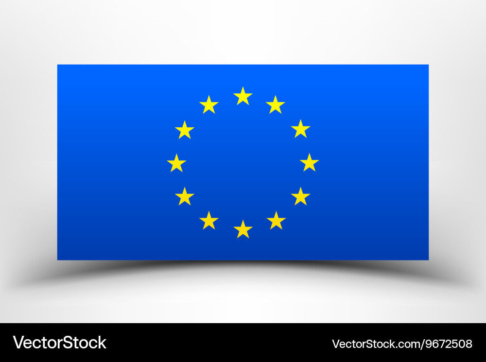 Eu flag with soft shadow vector image