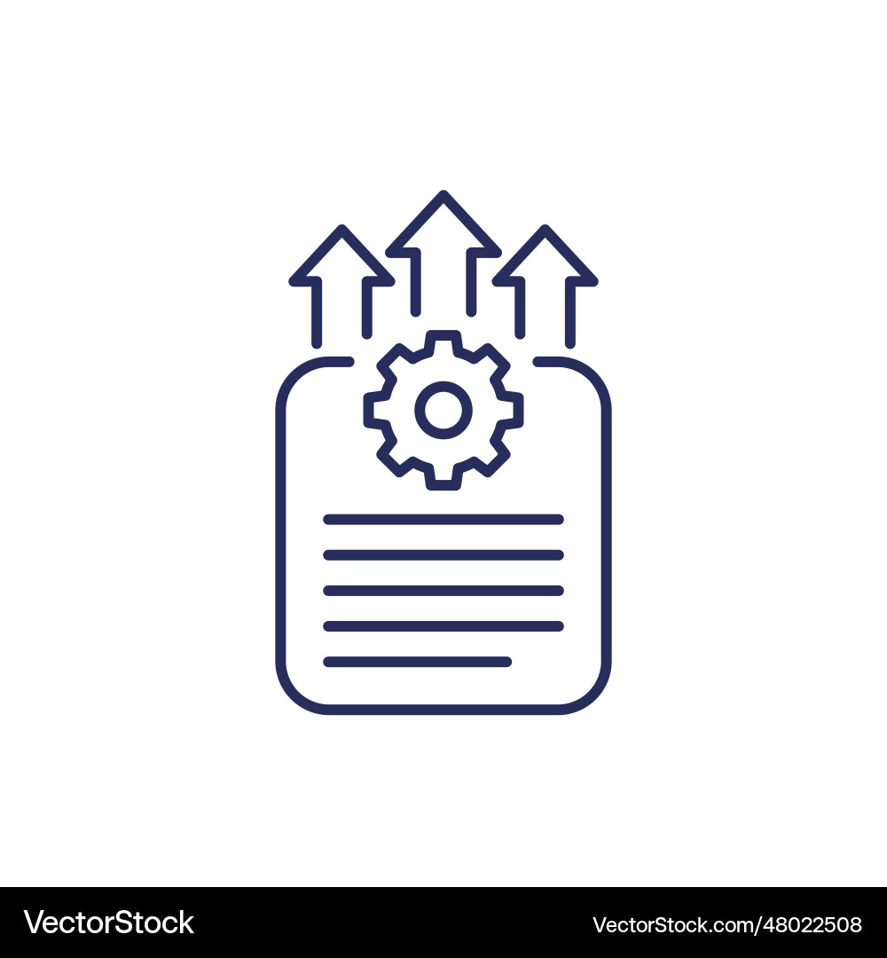 Export technical data line icon vector image