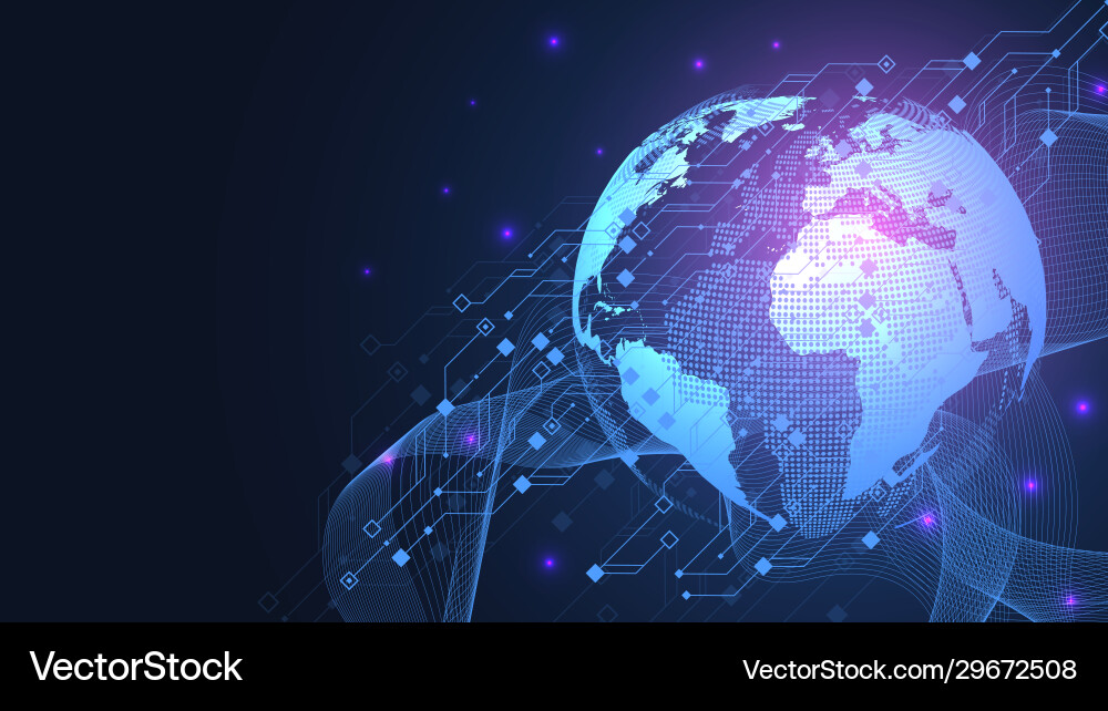 Global network connection concept big data Global network connection concept big data vector image