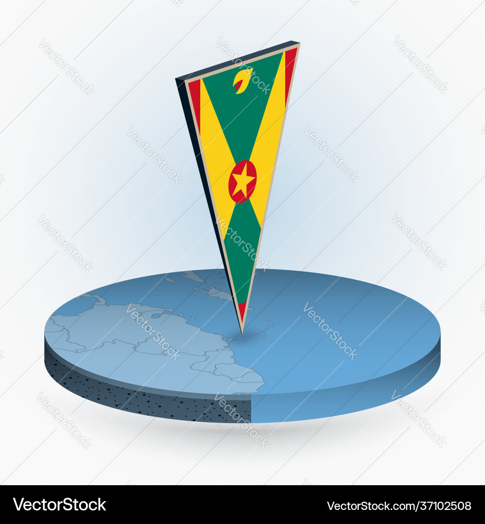 Grenada map in round isometric style Vector Image