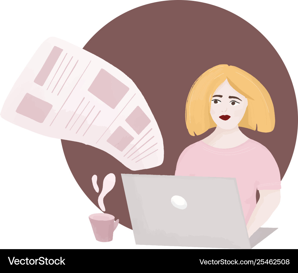 Hand-drawn girl making prototypes Royalty Free Vector Image