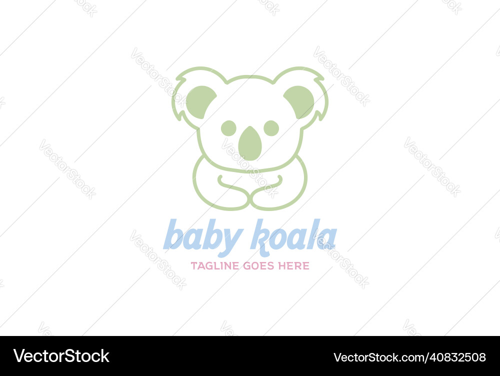 Lustig süß Baby koala Cartoon Maskottchen Charakter Lustig süß Baby koala Cartoon Maskottchen Charakter vektorbild
