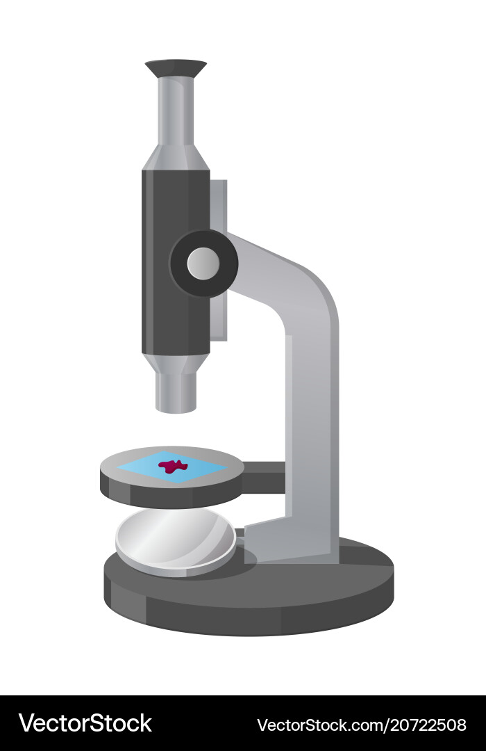 Microscope view from left isolated Microscope view from left isolated vector image