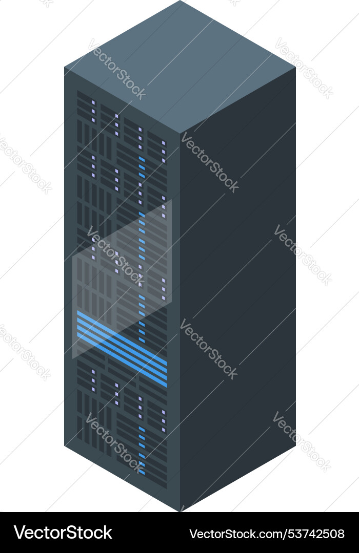 Modern server tower storing big data Modern server tower storing big data vector image
