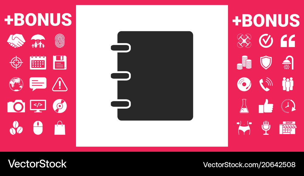 Notebook address phone book icon with blank Vector Image