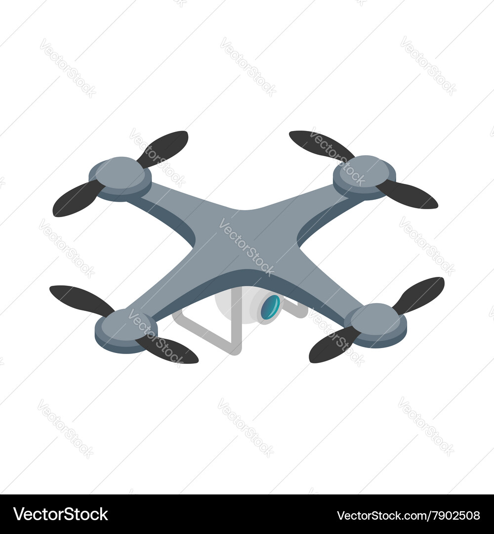 Quadrocopter icon isometric 3d style Royalty Free Vector