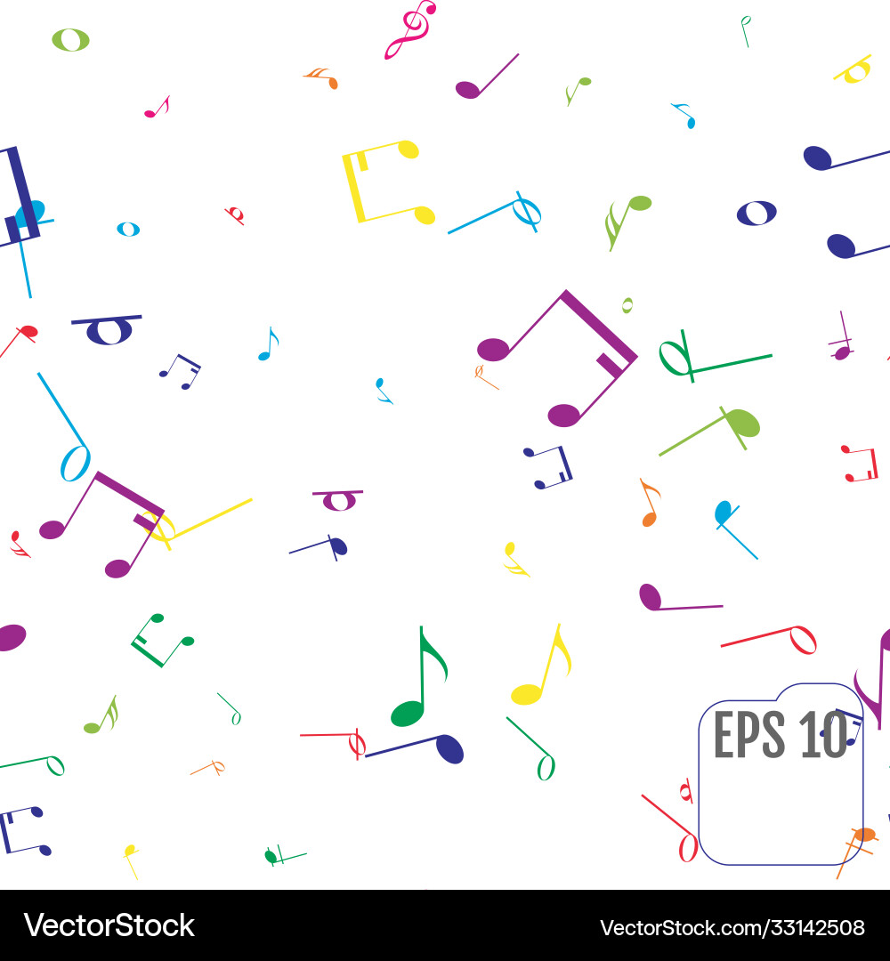 Seamless pattern with colorful music notes Seamless pattern with colorful music notes vector image