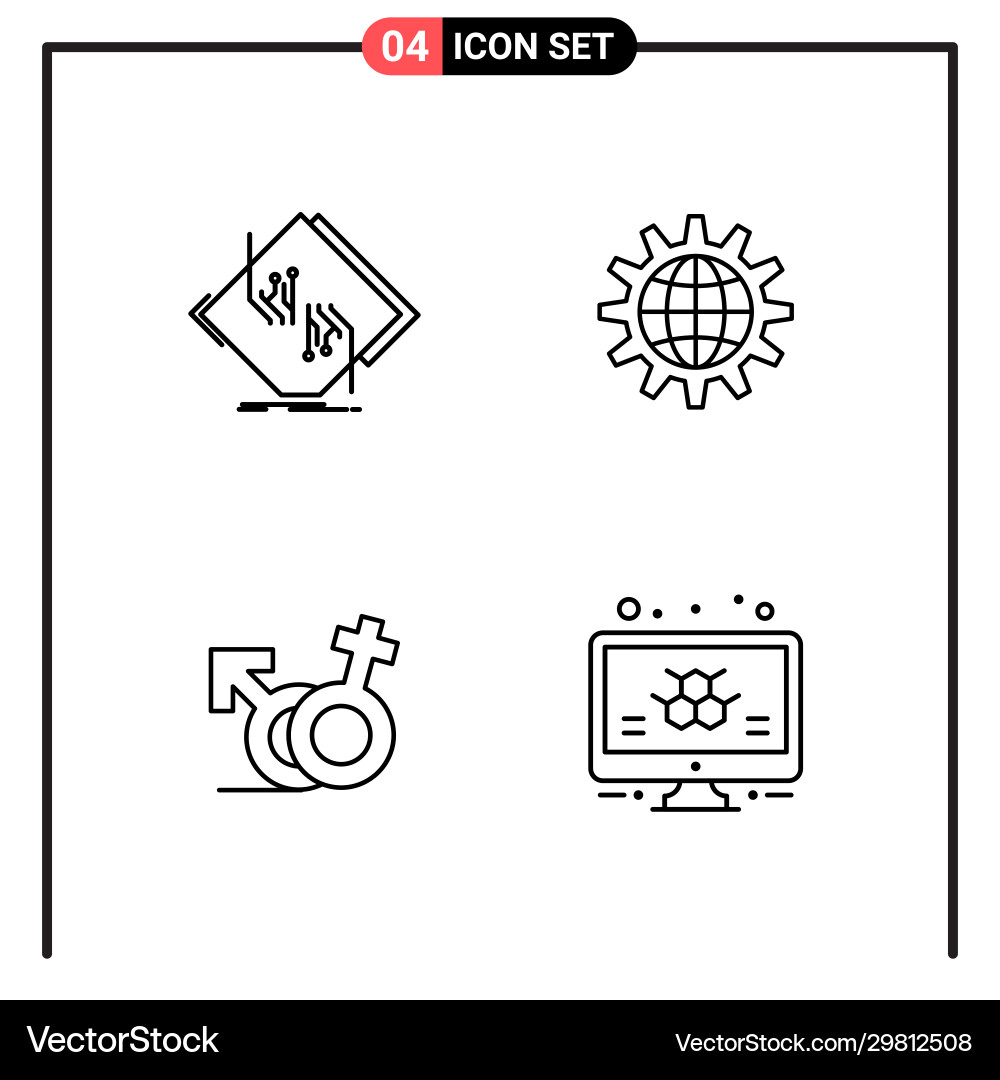 Set 4 line style icons for web and mobile Set 4 line style icons for web and mobile vector image