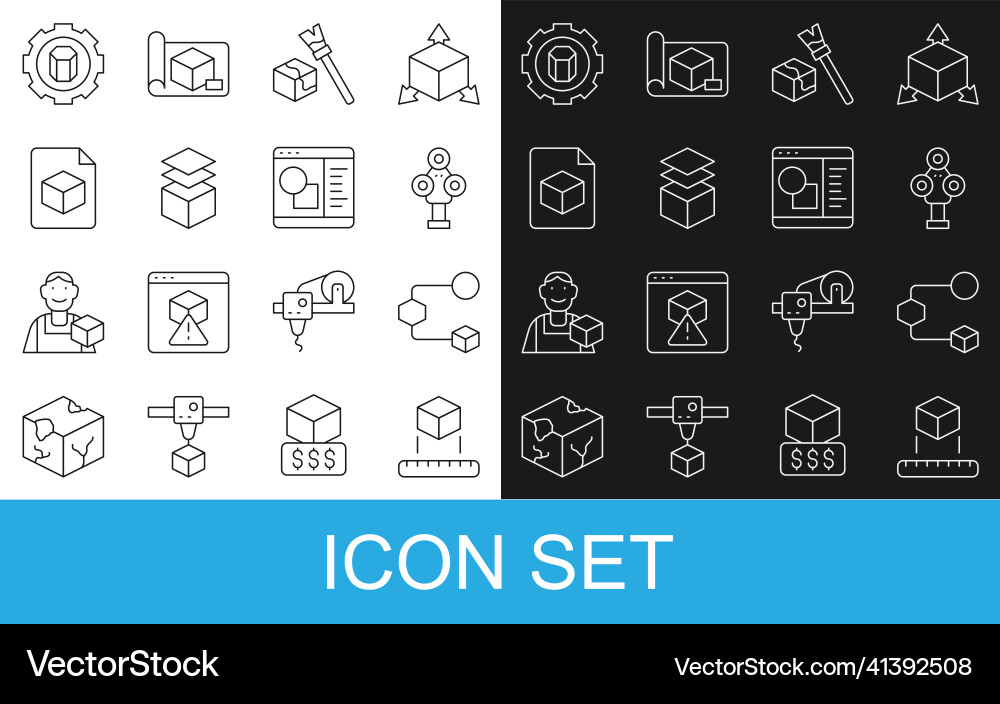 Set line isometric cube 3d scanner layers file Set line isometric cube 3d scanner layers file vector image