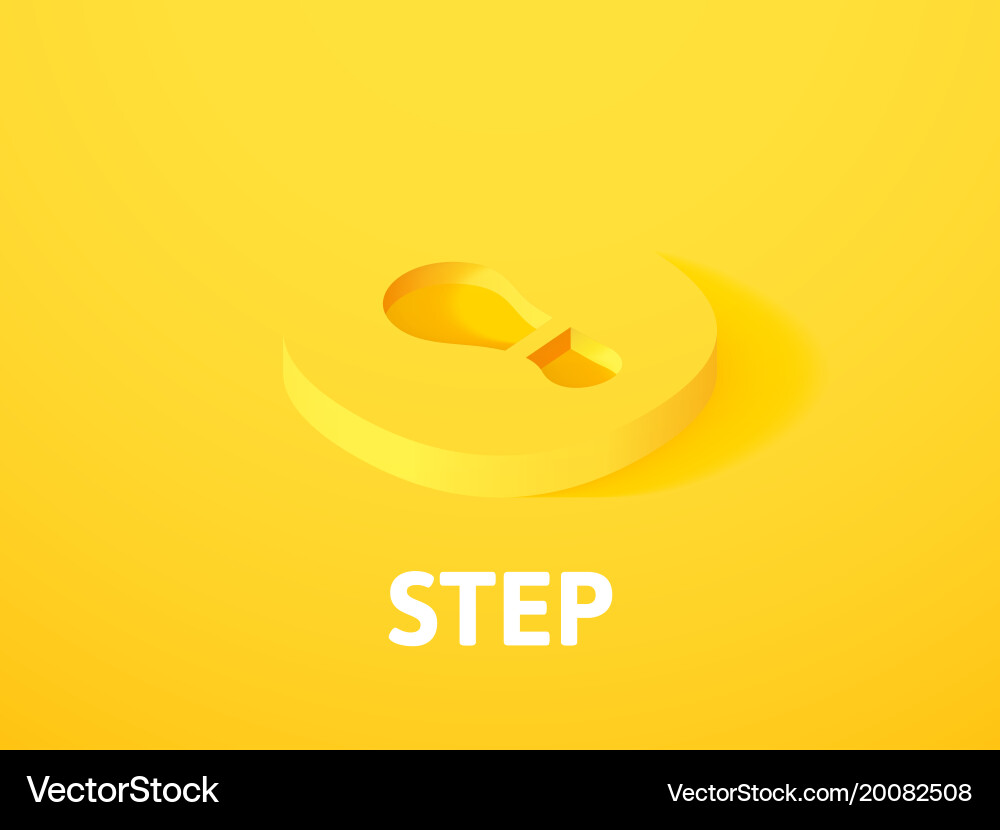 Step isometric icon isolated on color background vector image