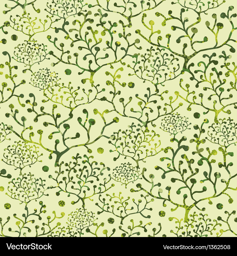 Textured bushes seamless pattern background vector image