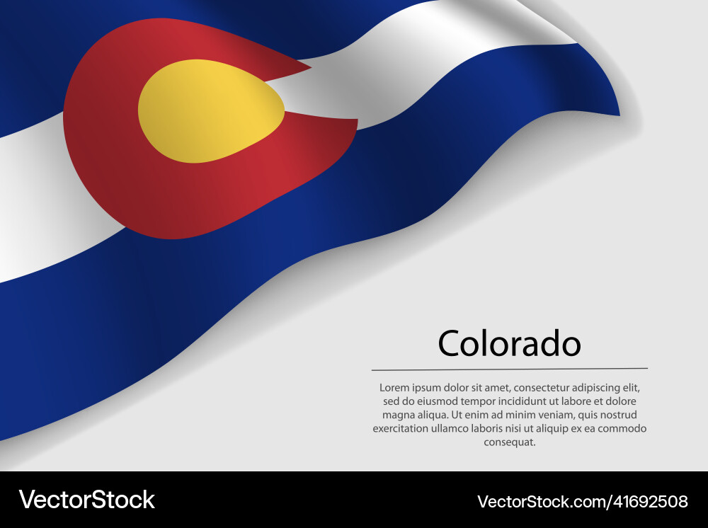 Wave flag of colorado is a state united states Wave flag of colorado is a state united states vector image