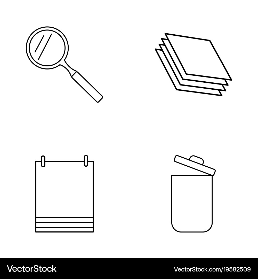 Basic elements outline icons set linear icon vector image