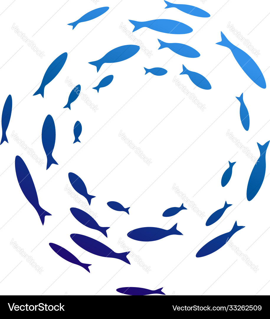 Colony swimming sea or aquarium fishes group Vector Image