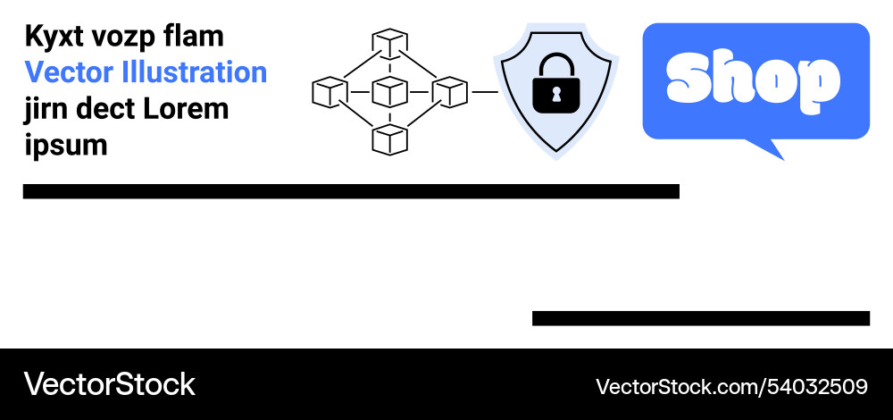 E-commerce security with blockchain and shopping E-commerce security with blockchain and shopping vector image