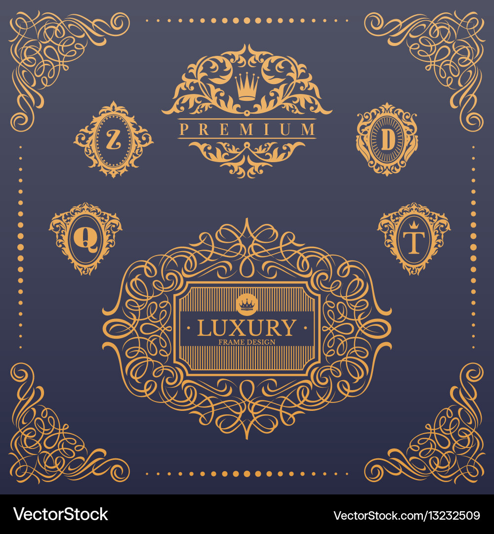Elegant Calligraphic Frames Vector Image