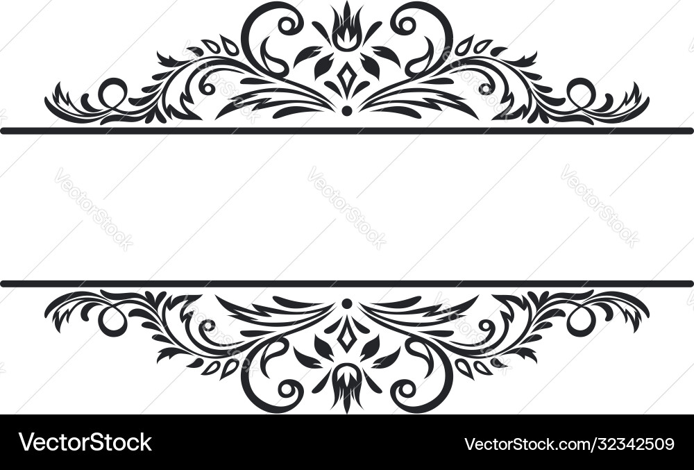 Elegant Scroll Frame Element vector image