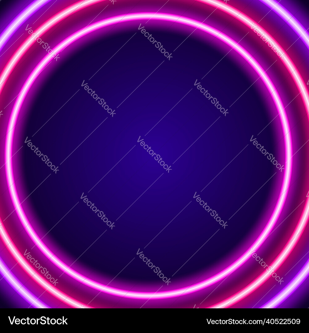 Frame made of neon lines in the shape Frame made of neon lines in the shape vector image