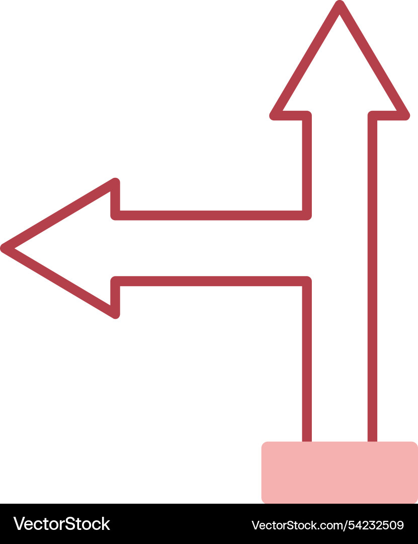 Go left line fill icon Vector Image