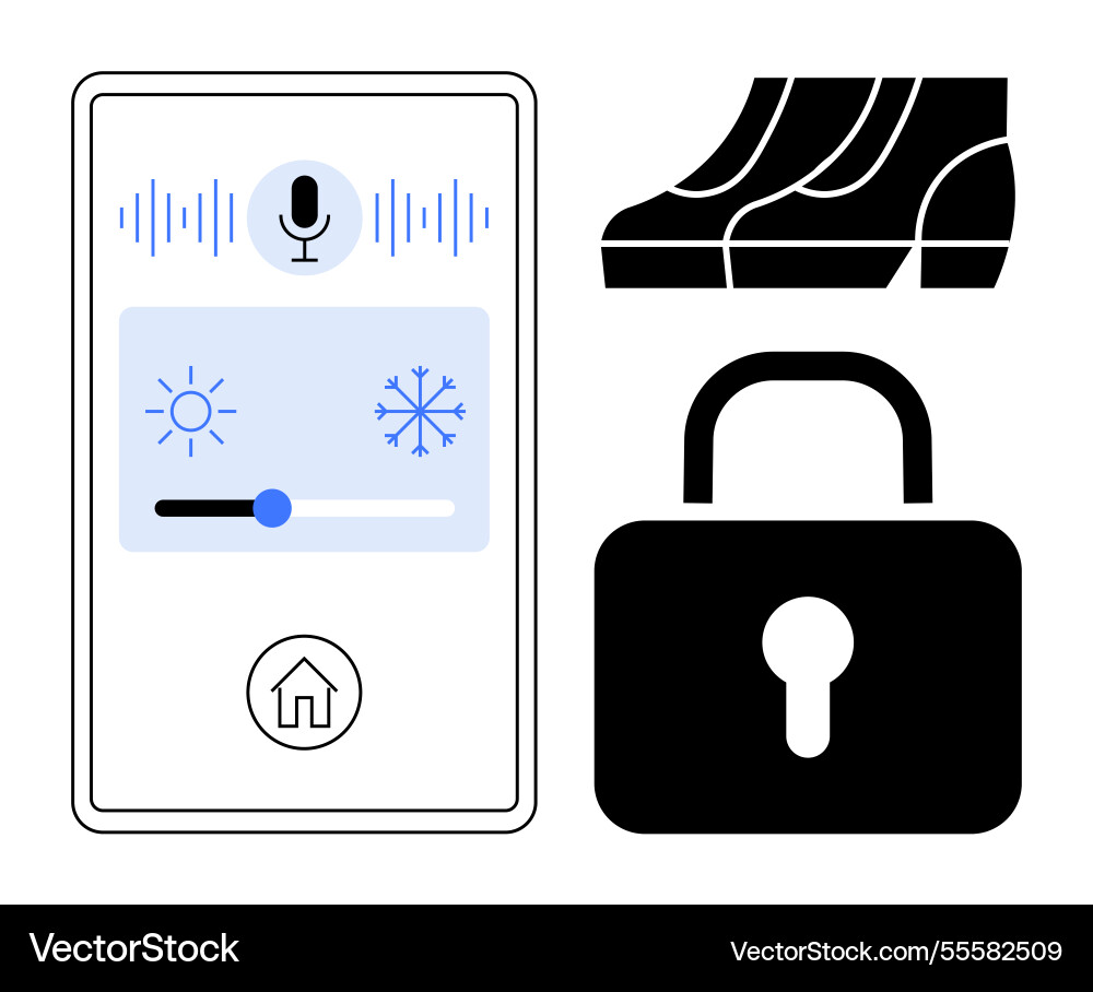 Home automation interface with voice control Home automation interface with voice control vector image