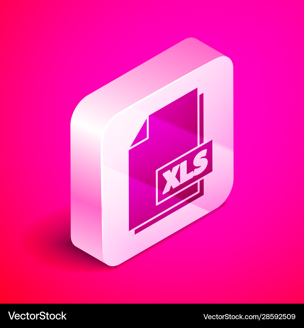 Isometric xls file document download button Isometric xls file document download button vector image