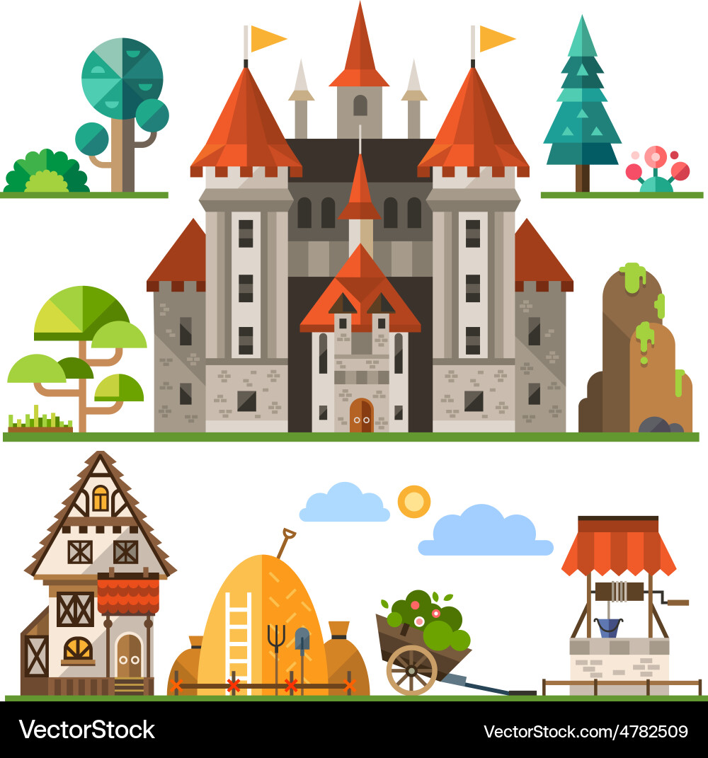 Medieval kingdom element Royalty Free Vector Image