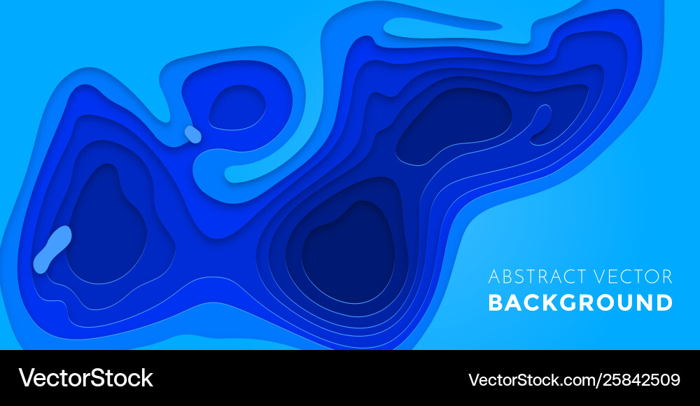 Papercut blue multi layer gradient background Papercut blue multi layer gradient background vector image
