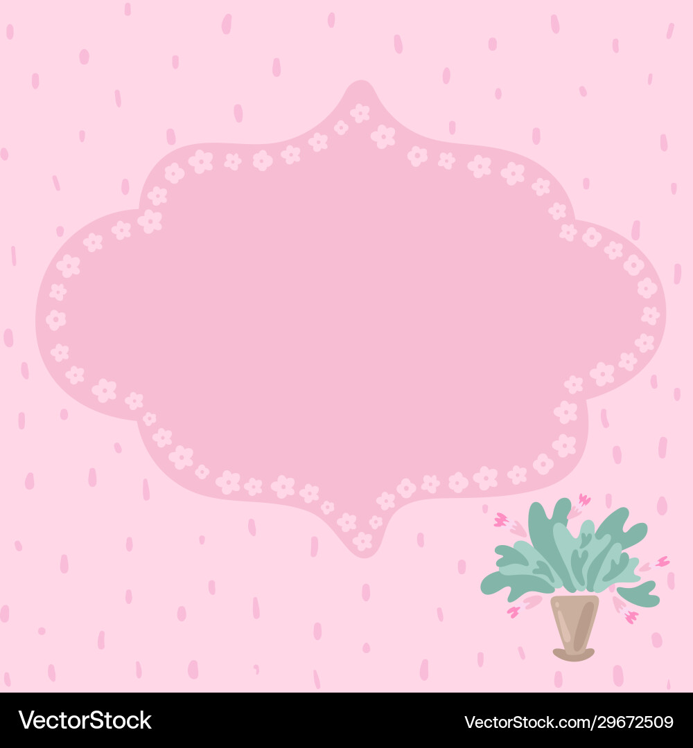 Pink frame for text with dotted background square Pink frame for text with dotted background square Vector Image