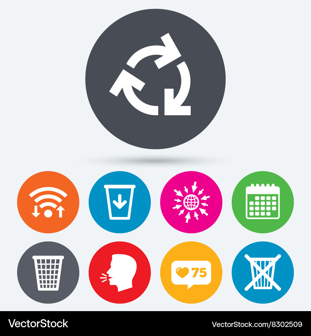 Recycle bin icons reuse or reduce symbol Vector Image
