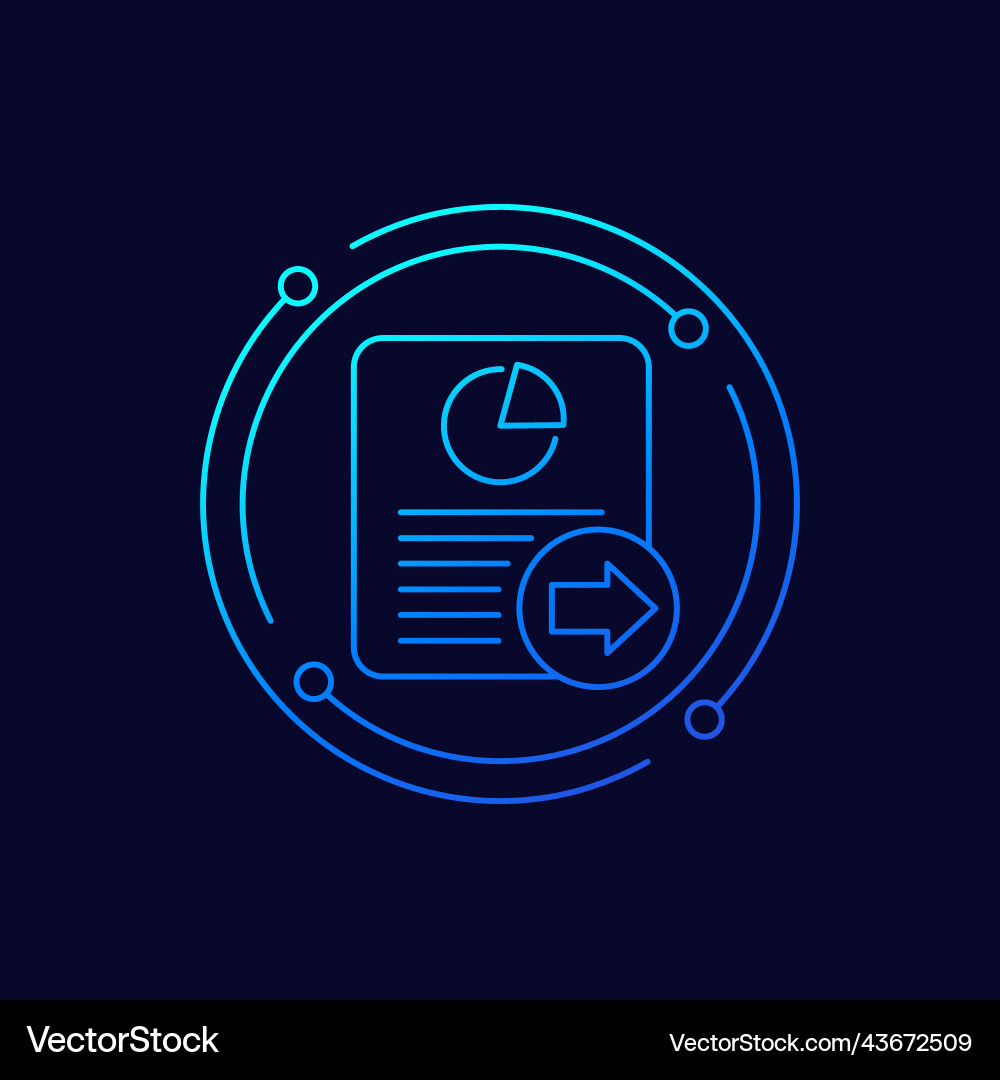 Send report line icon for web vector image