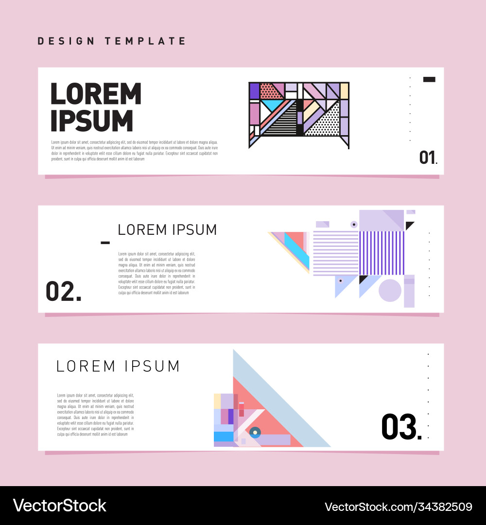 Set abstract banner web design template retro Vector Image