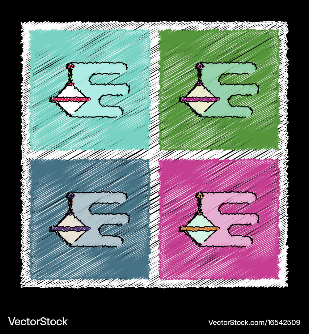 Set of flat shading style icons rotating vector image