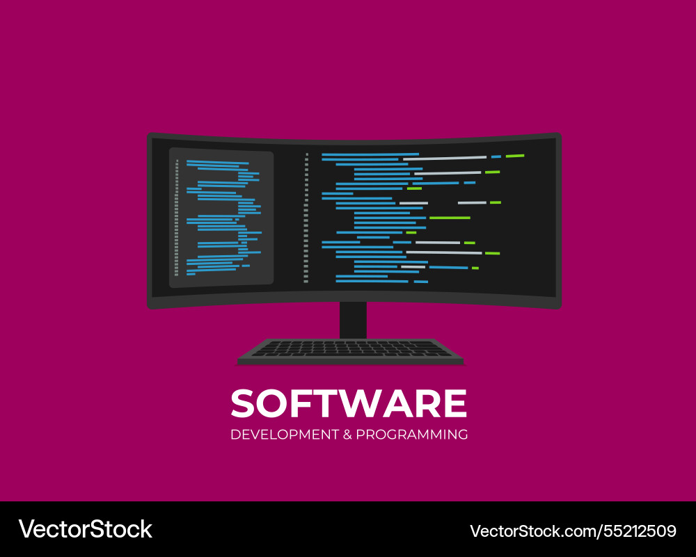 Software development and programming program code vector image