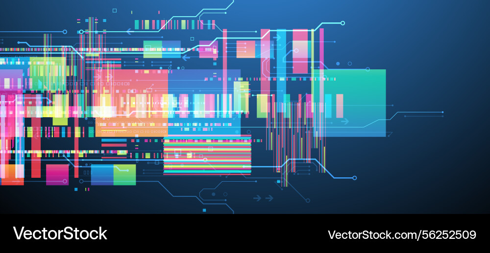 Technological background with colorful squares Technological background with colorful squares vector image