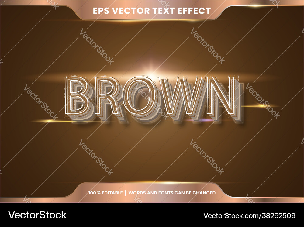 Text effect in 3d brown words font styles theme Text effect in 3d brown words font styles theme vector image