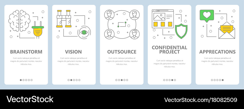 Thin line flat design project management Vector Image