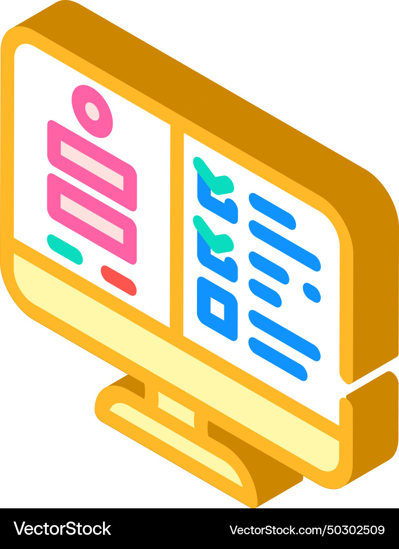 Usability testing ux ui design isometric icon Usability testing ux ui design isometric icon vector image