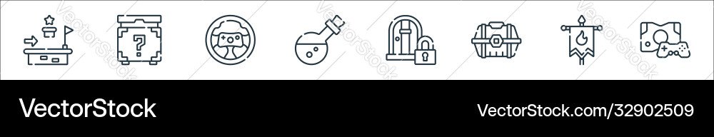 Videogame line icons linear set quality Videogame line icons linear set quality vector image
