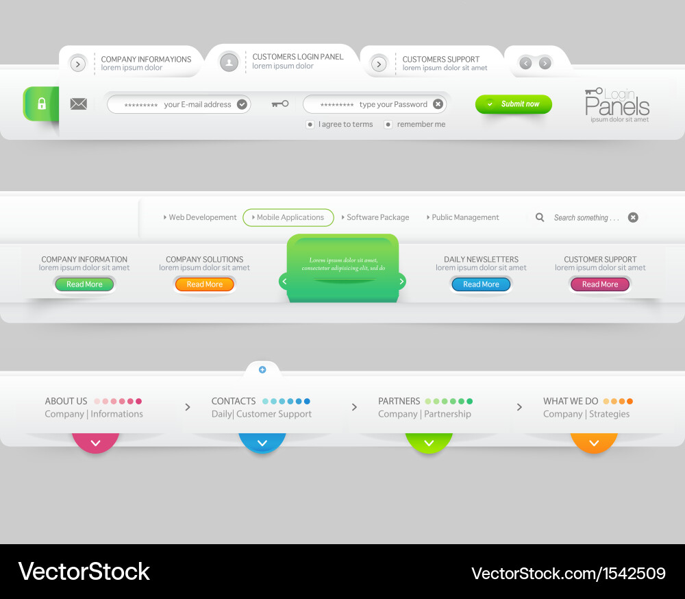 Website Menu & Navigation Template vector image