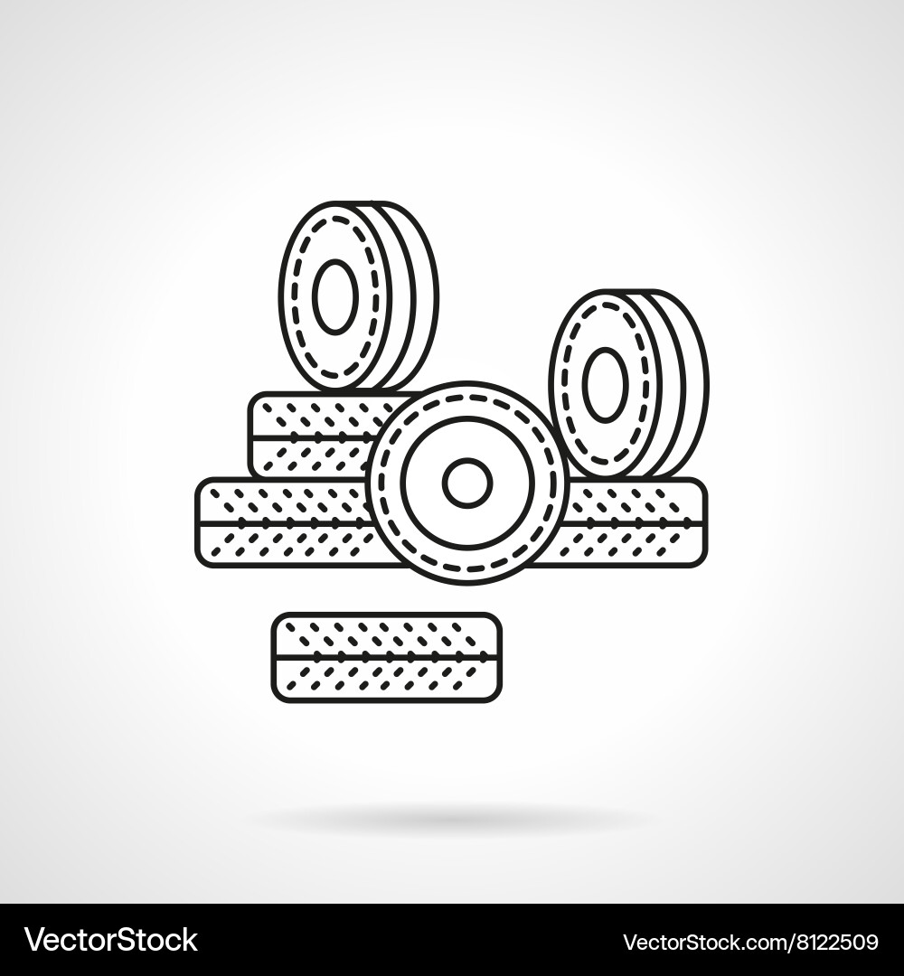 Wheels for rollers flat line icon Vector Image
