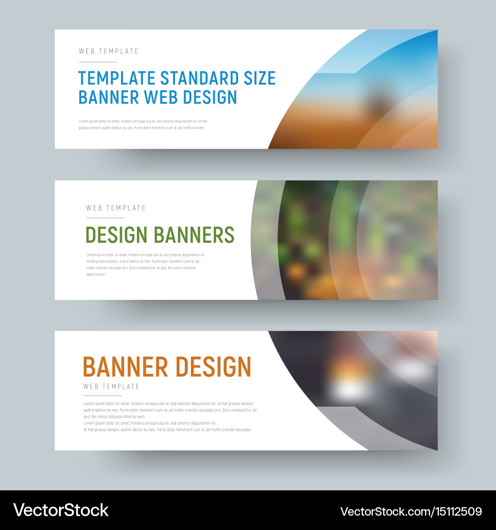 White Web Banners with Circular Elements Vector Image