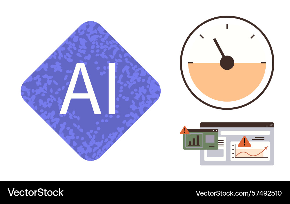 Ai technology monitoring with dashboard data Ai technology monitoring with dashboard data vector image
