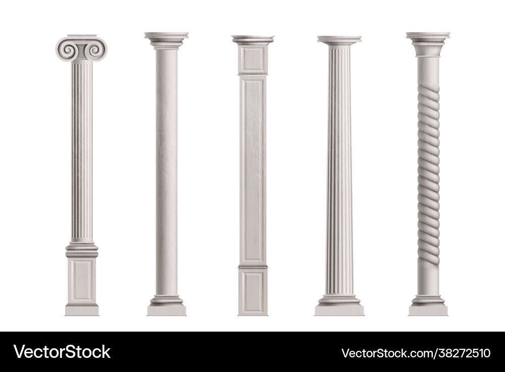 Antique Marble Columns Collection Royalty Free Vector Image