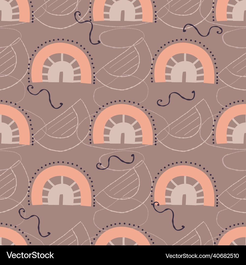 Boho rainbow seamless pattern bohemian repeating Boho rainbow seamless pattern bohemian repeating vector image