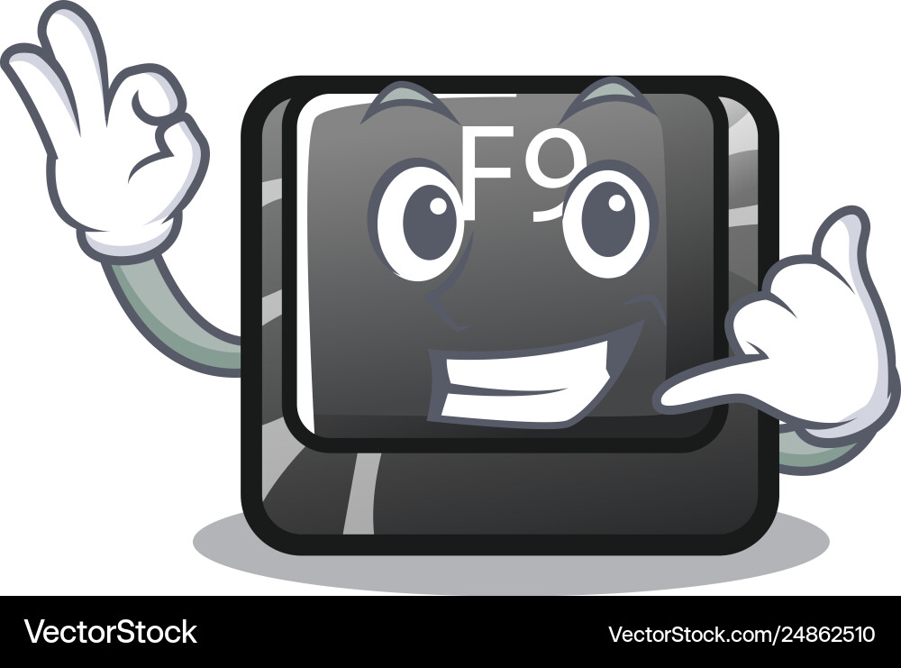 Call me button f9 on a cartoon computer vector image