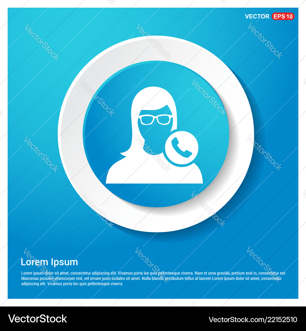 Call user icon abstract blue web sticker button Call user icon abstract blue web sticker button vector image