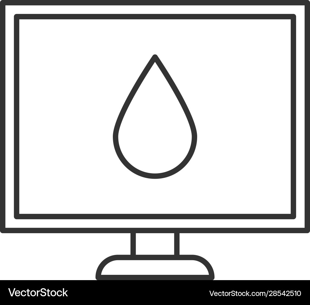 Computer display calibration linear icon Computer display calibration linear icon vector image
